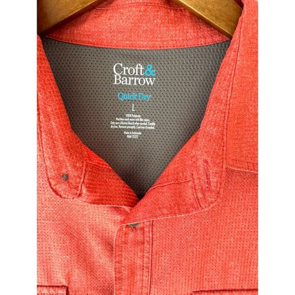 Croft & Barrow quick dry red bottom down shirt Large - Picture 4 of 6
